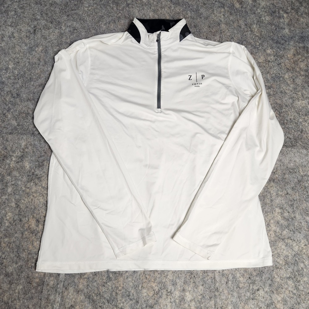 Greyson 1/4 Zip Sweatshirt Men L White Long Sleeve Golf Camo Trim Stretch Vented